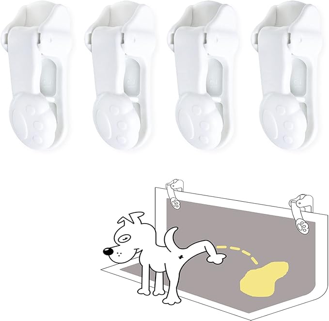 Dog Pee Pad Holder with Walls (4 Pack) for Small & Large Size Wee Wee Pad, Indoor Potty Training Pad Holder for Leg-Lifting Puppies (White)