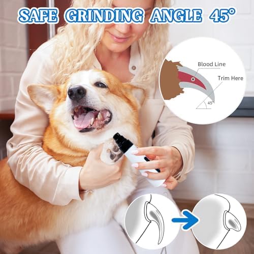 2-Speed Silent Groom Pro Nail Grinder, Rechargeable Quiet Dog Nail Trimmer, Gentle Electric Pet Nail Grinder Tool for Medium Small Dogs & Cats - Image 6