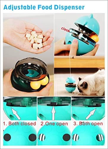 SUJAYU Cat Toy Funny Tumbler Interactive Ball, Treat Dispenser Automatic No-Electronic Move, More Exercise for Indoor Cats Kittens, Cat Self-Play IQ Traning Treat Toy Ball, Blue - Image 3