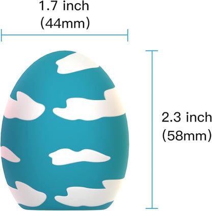 SCHITEC Dog Squeaky Toy, Latex Bouncy Egg Balls with Squeaker for Puppy Small Pet Dogs, Soft Rubber Sound Toys for Interactive Fetch Play