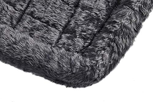 MidWest Homes for Pets QuietTime Dog Bed - Gray Faux Fur Bolster, Ultra-Soft and Machine Washable, Fits 48-Inch Crates and Carriers, for Extra-Large Breed Dogs - Image 5