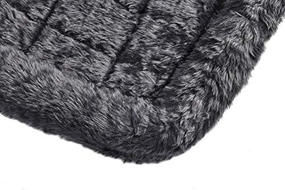 MidWest Homes for Pets QuietTime Dog Bed - Gray Faux Fur Bolster, Ultra-Soft and Machine Washable, Fits 48-Inch Crates and Carriers, for Extra-Large Breed Dogs - Image 5