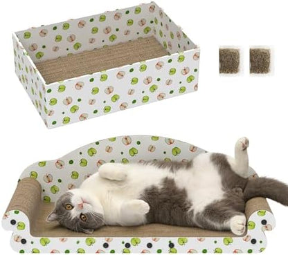 TIMHAKA 27'' Large Cardboard Cat Scratcher Bed with One Box and 2 Catnip by TIMHAKA
