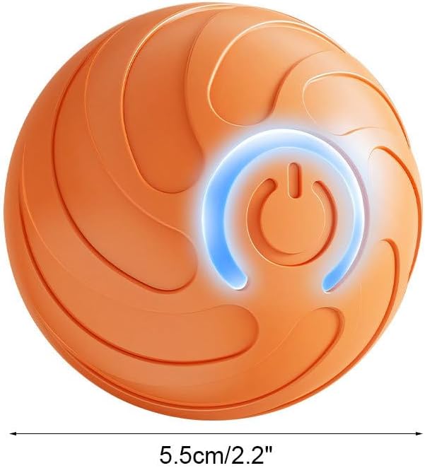 MiOYOOW Interactive Dog Toy, Automatic Dog Bounce Balls with Colorful Light USB Charging Pet Rolling Ball for Dogs Playing Training