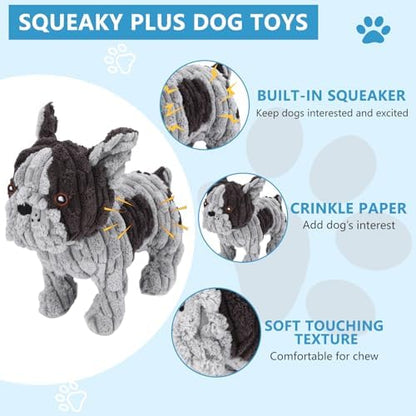 Letsmeet Squeaky Plush Dog Toy for Puppies, Small and Medium Dogs, Interactive Crinkle Stuffed Animal for Teething and Boredom, Soft Chew Toy to Keep Them Busy - Image 2