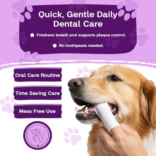 Dog & Cat Dental Wipes - Finger Toothbrush for Plaque, Tartar & Breath - Image 2