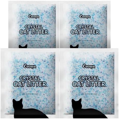 COCOYO Crystal Cat Litter I Silica Gel Cat Litter,17.2 Lbs Value Pack (4.3 Lbs x 4) by COCOYO