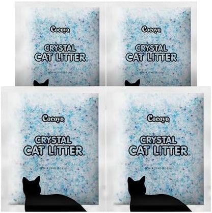 COCOYO Crystal Cat Litter I Silica Gel Cat Litter,17.2 Lbs Value Pack (4.3 Lbs x 4) by COCOYO