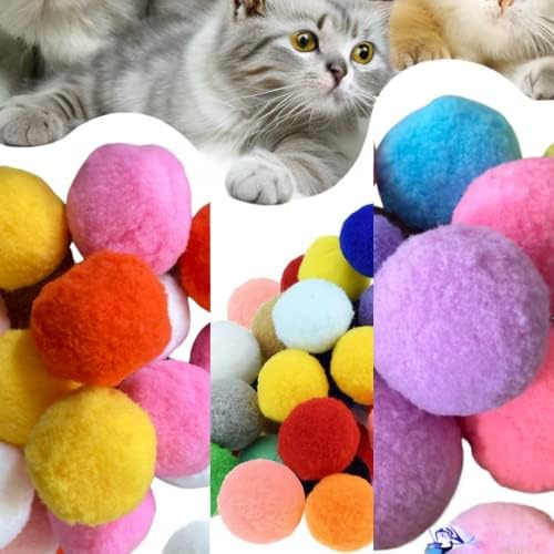 Premium Soft Pom Pom Balls for Kittens - Lightweight, Interactive, Assorted Colors - Plush Toy for Kitten Training and Play - Pet Products for Cats (Mixed Sizes 20 Balls) - Image 6