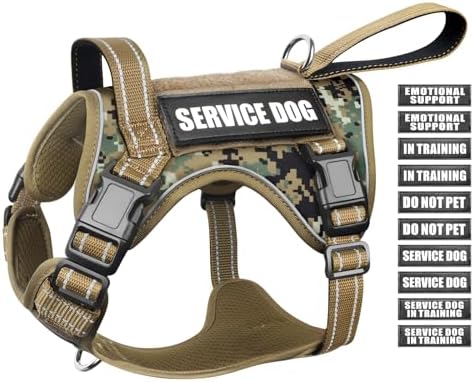 WINSEE Tactical Dog Harness, No Pull Dog Harness for Medium Large Dogs with Handle & Molle, Military Service Dog Vest Harness in Training Pet Harness for Small Dogs by WINSEE
