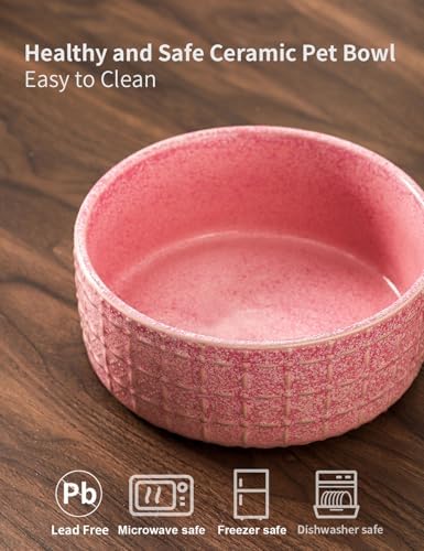 Ceramic Dog Bowls, 6.5inch Dog Food Bowls Water Bowl Dishes for Middle and Small Size Dogs, Pet Plates for Food, Pink - Image 4