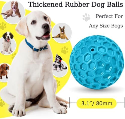 Indestructible Squeaky Dog Ball for Aggressive Chewers, Rubber Interactive Dog Toy for Teething, Relieving Anxiety. Chew Toy for Large, Medium Breeds, Outdoor & Indoor Ball. - Image 2