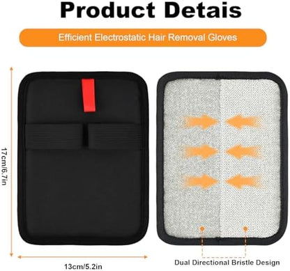 Pet Hair Removal Gloves for Cats & Dogs, Efficient Pet Hair Remover Electrostatic Glove, Reusable Pet Grooming Gloves Brush Tool for Furniture, Couch, Carpet, Clothing & Bed Sheets - Image 2