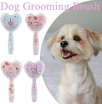 Small Soft Dog Grooming Brush, Pet Massage Hair Brush - Pink Blue - Image 7