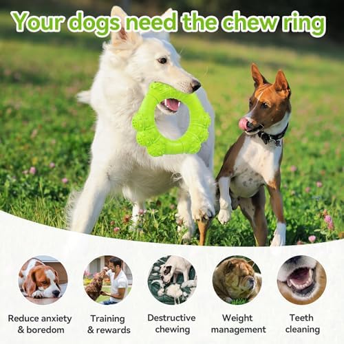 Indestructible Dog Chew Toys for Aggressive Chewers, Super Chewer Toys for Medium Large Dogs, Interactive Ring Toy, Heavy Duty Teething Toys - Image 5