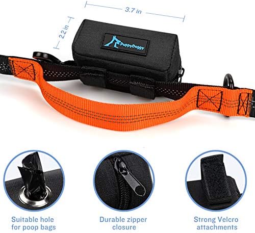 Dog Poop Bag Holder for Leash Black Waste Bag Dispenser with 1 Roll of Poop Bags for Leash Accessory Bicycle - Image 2