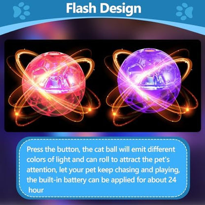 Sratte 2 Pcs Light up Cat Balls Ghost Hunting Motion, Pink, Purple - Image 3