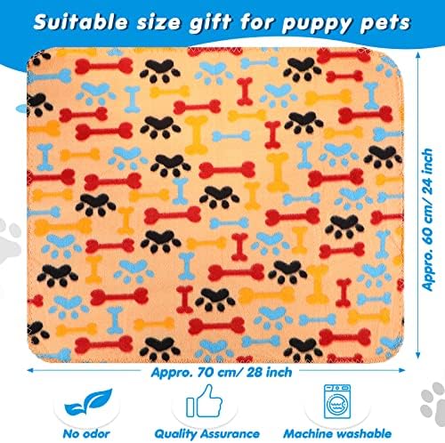 Chumia 28 Pcs Puppy Blanket Bulk Fleece Dog Blanket, 24x28 Inch, 28 Styles - Image 2