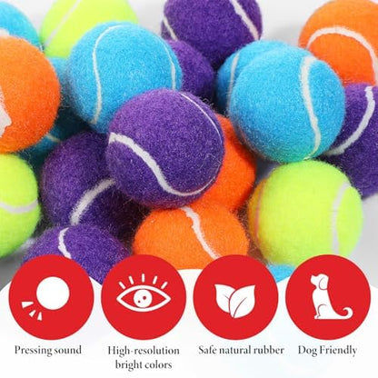 40 Pack Squeaky Mini Tennis Balls for Small Dogs, 1.57'' Interactive Dog Playing Balls, Colorful Easy Catching Dog Playing Fetch Ball, Elastic Puppy Tennis Ball, for Teething, Training, Throwing - Image 5