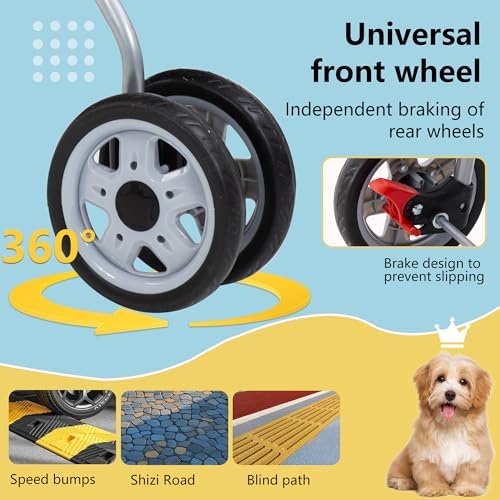 FDW | 4-Wheel Foldable Pet Stroller | Dark Black | Lightweight & Portable - Image 3