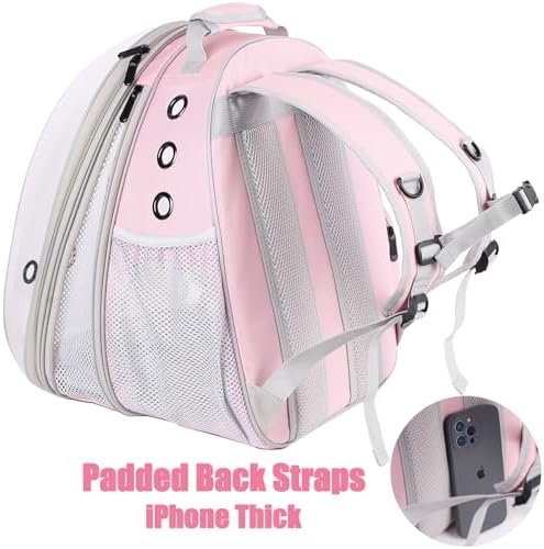 Front Expandable Cat Backpack Carrier, Fit up to 20 lbs, Space Capsule Bubble Window Pet Carrier Backpack for Large Fat Cat and Small Puppy - Image 5