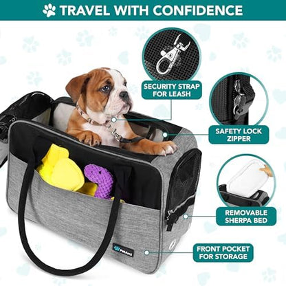 PetAmi Small Dog Purse Carrier with Pockets, Airline Approved, Grey - Image 3