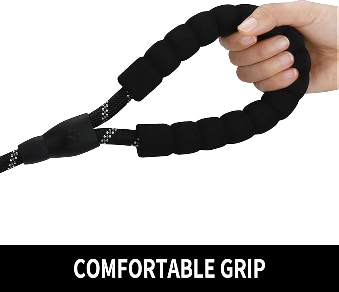 5/6 FT Strong Pet Dog Leash with Soft Padded Handle,Highly Reflective Rope for Night Walking,360-Degree Rotating Metal Buckle Without Tangles,Suitable for Small,Medium and Large Dogs.(6ft)