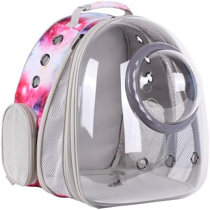 Cat Carrier Backpack Galaxy Front Expandable Large Cat Backpack Bubble - Pet Carrier Backpack for Small Dogs Fit up to 20 lbs Travel Hiking Camping Carrying Bag (Front Expandable-Galaxy Pink) by Pimoka
