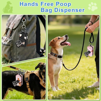 2pack Dog Poop Bag Holder with 2 Roll Bags Lightweight Zipper Dog Poop Bag Holders for Leashes Reusable Small Puppy Pet Waste Bags Dispenser Pouch with Clip-On Black/Blue - Image 5