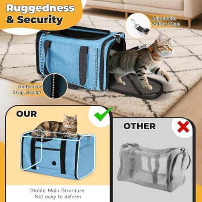 YUDODO 25lbs Cat Carrier Lightproof Soft Sided Pet Carrier for Large Cat - Image 5