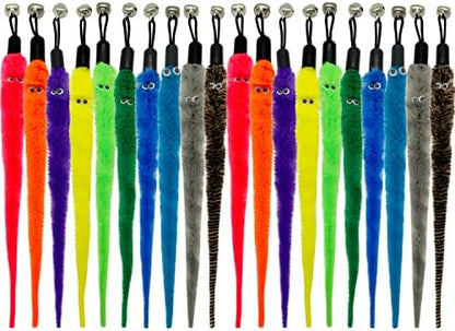 CATENESS Cat Worm Toy Refills, 20 Pieces Cat Wand Attachments Worms Toy for Indoor Cats (A) by CATENESS