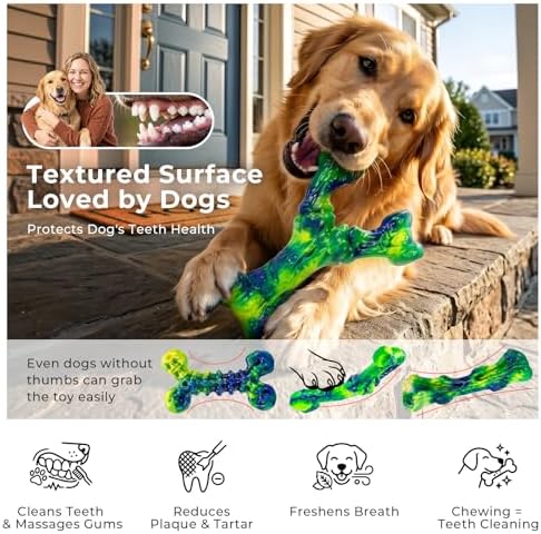 Kseroo Dog Chew Toys, 3-Pack, Peanut Butter, Medium & Large Dogs, Green - Image 4
