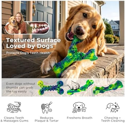 Kseroo Dog Chew Toys, 3-Pack, Peanut Butter, Medium & Large Dogs, Green - Image 4