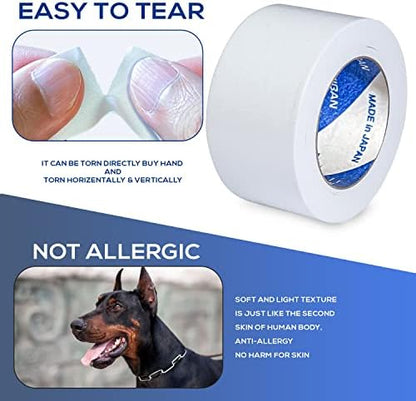 Ear Tape for Dogs 2 Pack with Dog Ear Cleaner Cotton Swabs, Self Adhesive Cotton Tape for Dog Ear Protection and Support, Ear Care Set for Dogs (Tape Width_1 inch(25mm)) - Image 3
