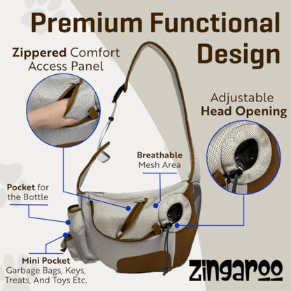 Dog Sling Carrier - Hands-Free Small Dog & Cat Carrier Bag - Image 2