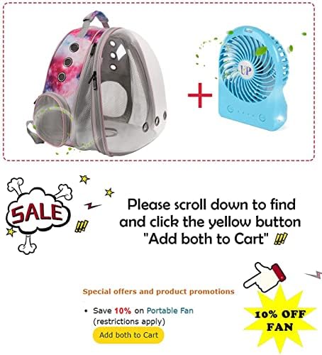 Front Expandable Cat Backpack Carrier, Fit up to 20 lbs, Space Capsule Astronaut Bubble Window Backpack for Large Fat Cat and Small Puppy, Galaxy Pink Print - Image 7