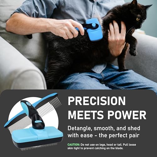 Maxpower Planet Pet Grooming Brush - Double Sided Shedding and Dematting Undercoat Rake Comb for Dogs and Cats,Extra Wide (C2 - Brush & Comb, Large) - Image 5