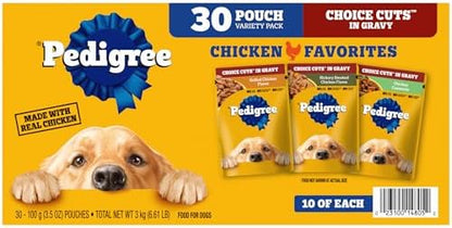Pedigree Choice Cuts Wet Dog Food Pouch, Chicken Variety, 3.5 oz, 30 Count by Pedigree