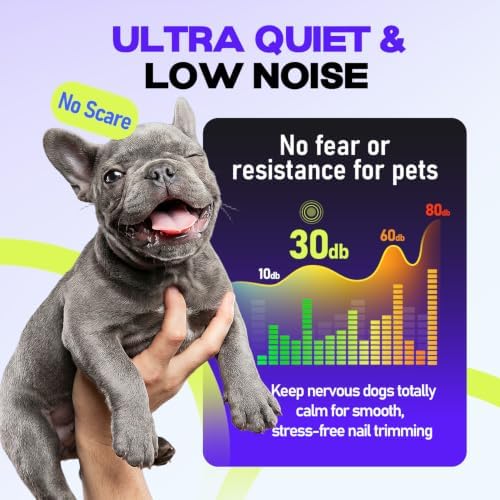 Whisper-Quiet Dog Nail Grinder 50%More Power for Sensitive Dogs,Cat - Image 2