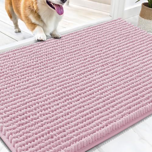 OLANLY Dog Door Mat for Muddy Paws 34x21, Extra Absorbent Chenille Mud Mat by OLANLY