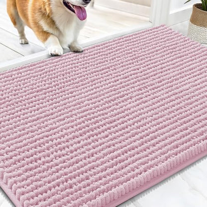 OLANLY Dog Door Mat for Muddy Paws 34x21, Extra Absorbent Chenille Mud Mat by OLANLY