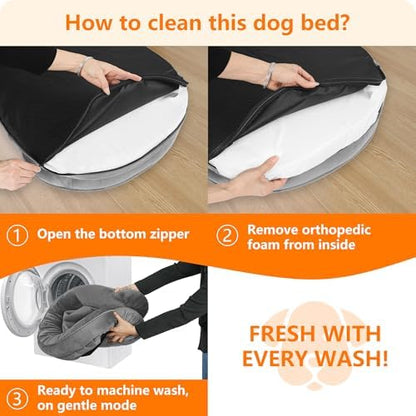 Dwanton Orthopedic Waterproof Large Dog Bed Sofa, Gel Memory Foam, 42" - Image 7