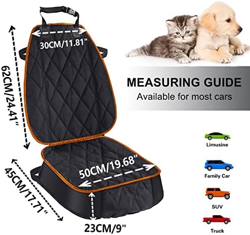 AsFrost Dog Car Seat Cover for Cars SUVs Trucks, Thicked 600D Oxford Heavy Duty Waterproof Front Car Seat Covers for Dogs Durable Nonslip Padded Pet Car Seat Protector with Side Flaps, 2 Pack - Image 2