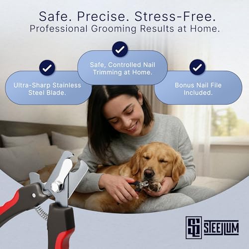 Professional Dog Nail Clippers for Large Dogs and Medium Dogs - with Safety Guard & Ergonomic Easy Grip, Dog Nail Trimmer for Large Dog, Safe Cat Nail Clippers - for Precise Grooming - Image 4