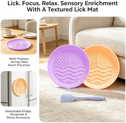 2 Pack Dogs Cats Lick Mat, Silicone Slow Feeder with Suction Cups - Image 6
