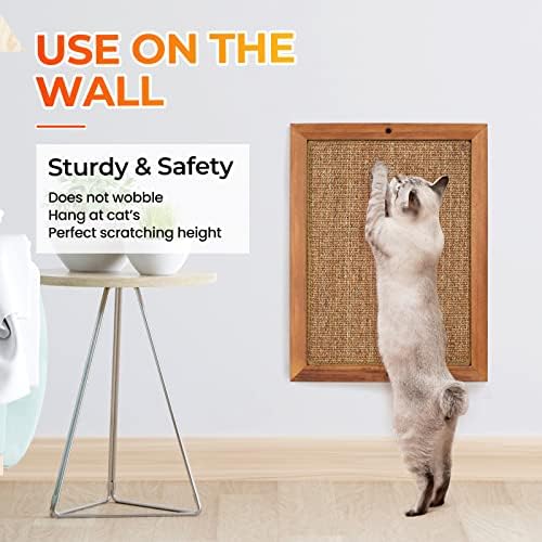 2PCS Cat Scratching Post - BXL, Natural Wooden Sisal Cat Wall Scratcher, Floor or Wall Mounted Vertical Cat Scratch Pad for Indoor Cats Adults or Kittens, Cat Wall Furniture Protector - Image 4