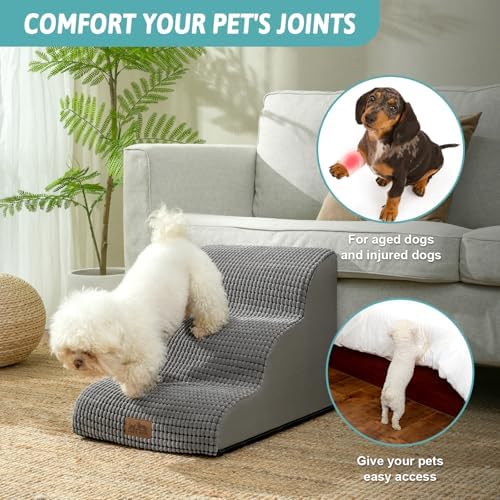 COZY KISS Dog Stair for Small Dog 15.7" H, 3 Step Pet Ramp for Couch - Image 3