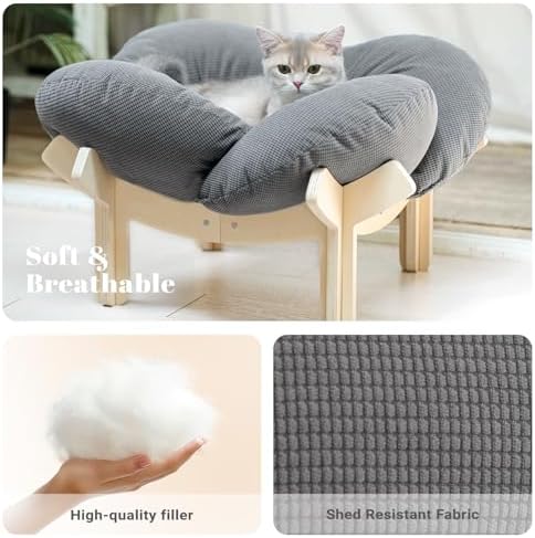 CHEERHOME PETS Elevated Cat Bed for Indoor Cats Couch Sofa Flower - Image 5