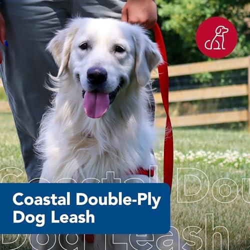 Coastal Pet Double-Ply Dog Leash - Bolt Snap Attachment to Collars and Harnesses - Nylon Dog Walking Leash for Small, Medium and Large Dogs - Red - 1" x 4' - Image 2