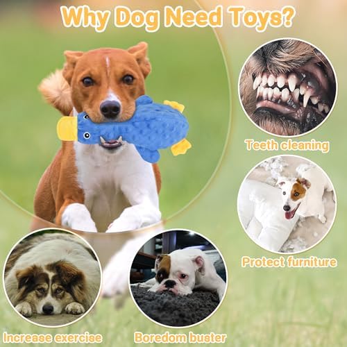 LECHONG No Stuffing Dog Toys for Aggressive Chewers, Squeaky Dog Toys for Large Medium and Small Dogs, Puppy Dog Chew Toys to Keep Them Busy Pack of 5 - Image 7